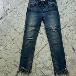 Cutest skinny jeans with fringe!